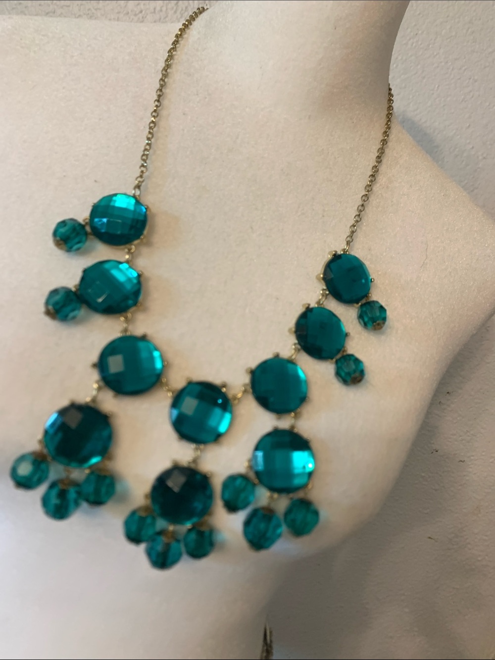Macy's Teal Faceted Bib Necklace